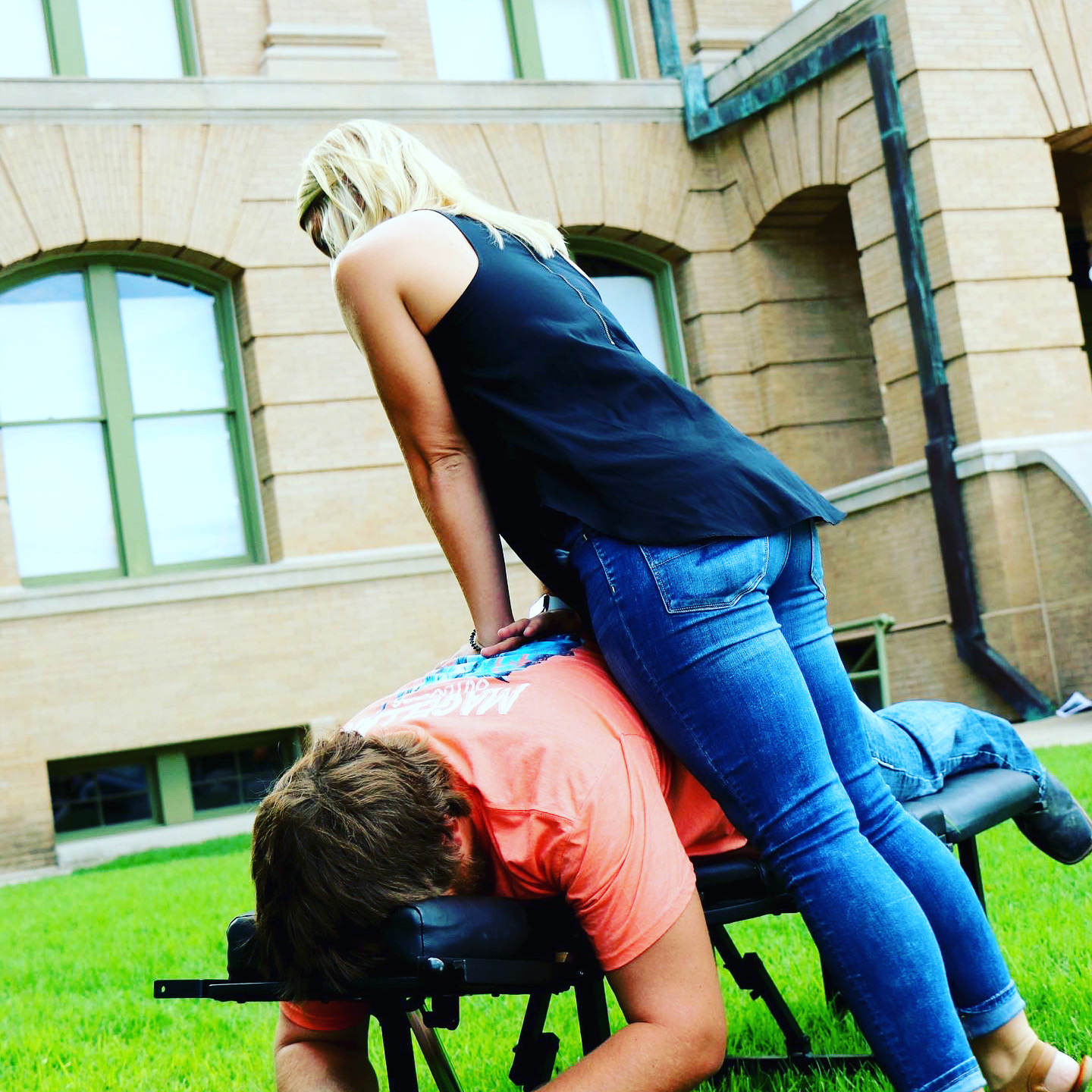 Family chiropractic care outdoors in Georgetown